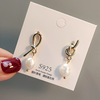 Silver needle, fashionable earrings, crystal, silver 925 sample, internet celebrity, wholesale