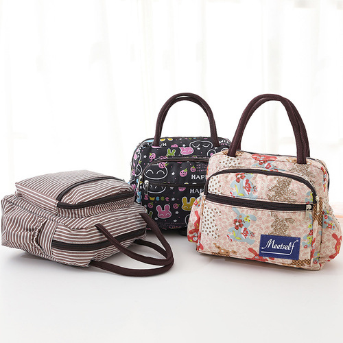  new women's bag canvas handbag thickened lunch bag mommy bag small cloth bag hand mom bag lunch bag