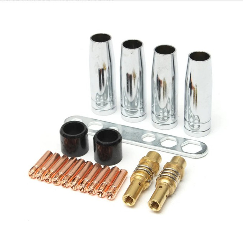 Kit de 19 piezas para pistola de soldar MB15AK 150 MIG – boquillas, resortes, aislantes y repuestos