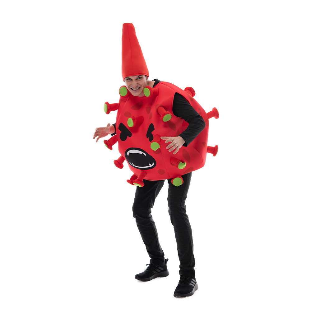 2022 Halloween New Plays Coronavirus Funny Party Costume Red Dragon Fruit Prop Stage_voghion.com
