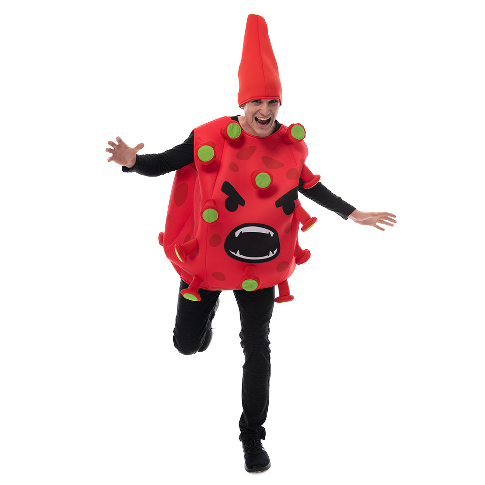2022 Halloween New Plays Coronavirus Funny Party Costume Red Dragon Fruit Prop Stage_voghion.com