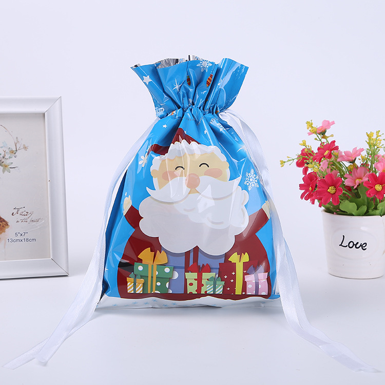 Bolsas de regalo de película láser de Amazon en stock bolsas de regalo de Navidad bolsas de dulces de embalaje de regalos creativas