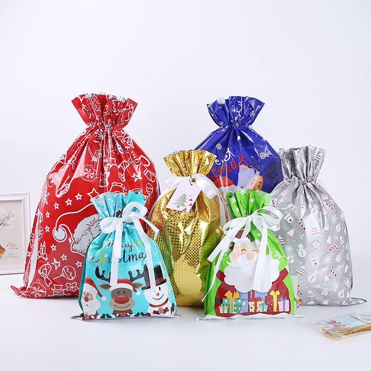 現物アマゾンレーザーフィルムローププレゼント袋クリスマスロープキャンディー袋プレゼント包装クリエイティブプレゼント袋|undefined