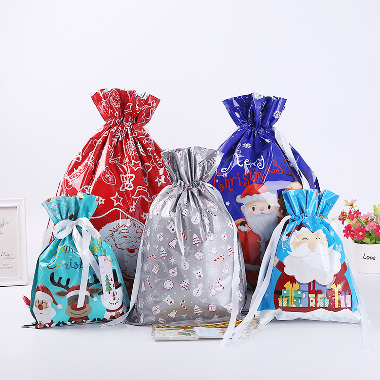 新しい巾着ギフトバッグ クリスマスギフトバッグ クリスマスデコレーション キャンディバッグ クリスマスギフト包装袋|undefined