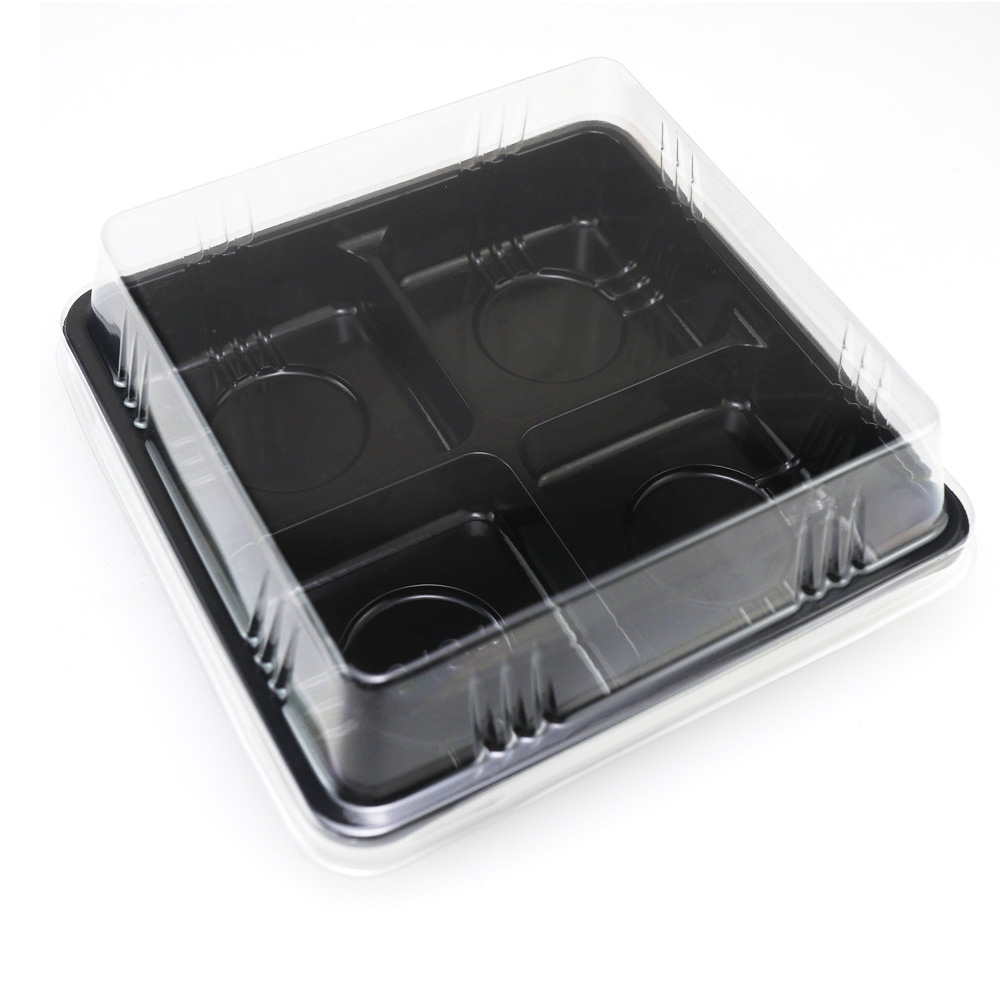 Cuatro cajas de punto oeste, cuatro puffs de nieve, cuatro granos de mantequilla de huevo, 50 g de pastel de luna, caja de embalaje desechable para hornear.