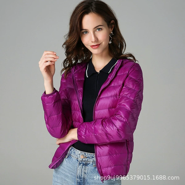 With hood, purple