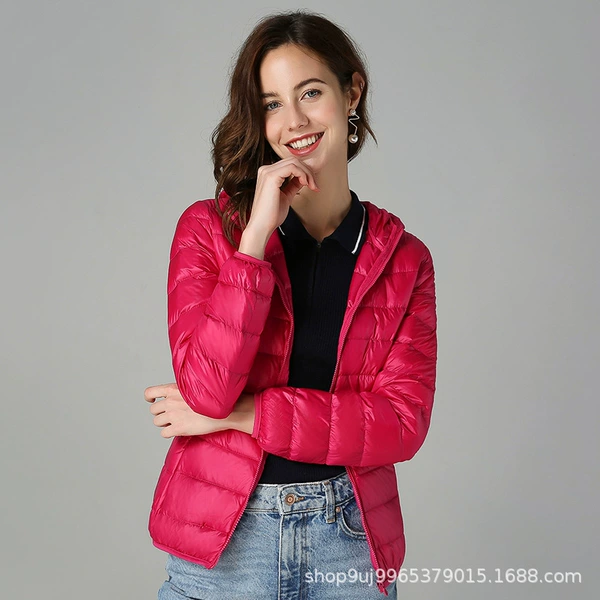 With hood, red