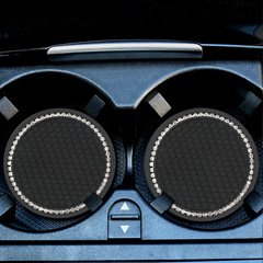 新款汽車水杯墊車載防滑墊精美鑲鑽儲物槽墊可愛卡通軟膠墊男女用