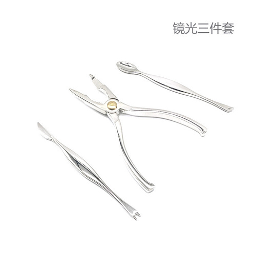 Metal zinc alloy crab eating tool set, three-piece crab claw set, eight-piece seafood sheller, hairy crab tools