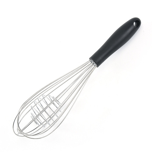 Manual stainless steel rubber handle ball core egg beater milk frother kitchen snack baking household handheld mixer