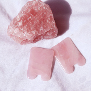 Natural Pink Crystal Heart-shaped Jade Scraping Plate Multi-shape Gem Crystal Scraping Face Massager Scraping Plate