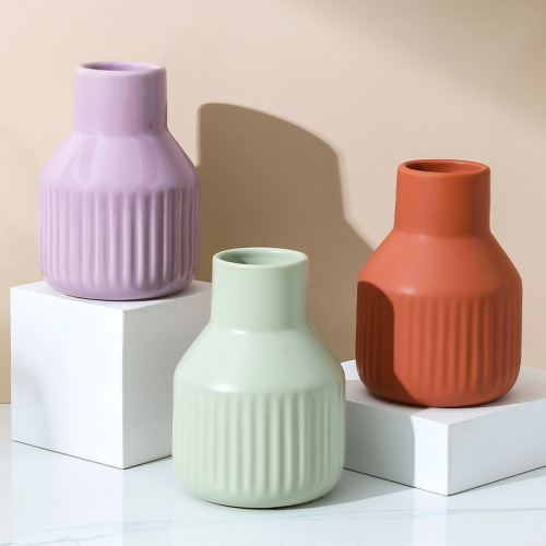 New Art Nordic Minimalist Ceramic Vase Creative Small Dry Flower Arrangement Vase Home Living Room Mini Vase Decor
