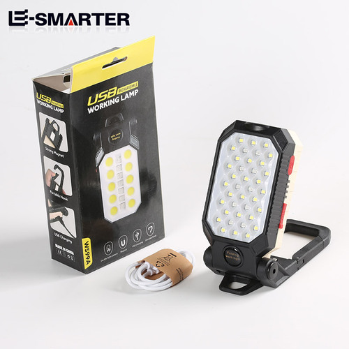Cross-border new COB work light USB charging LED with magnetic hook power display emergency flashlight repair light