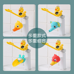 Factory direct sales faucet extender children's baby hand washing artifact cartoon silicone extender guide trough extension