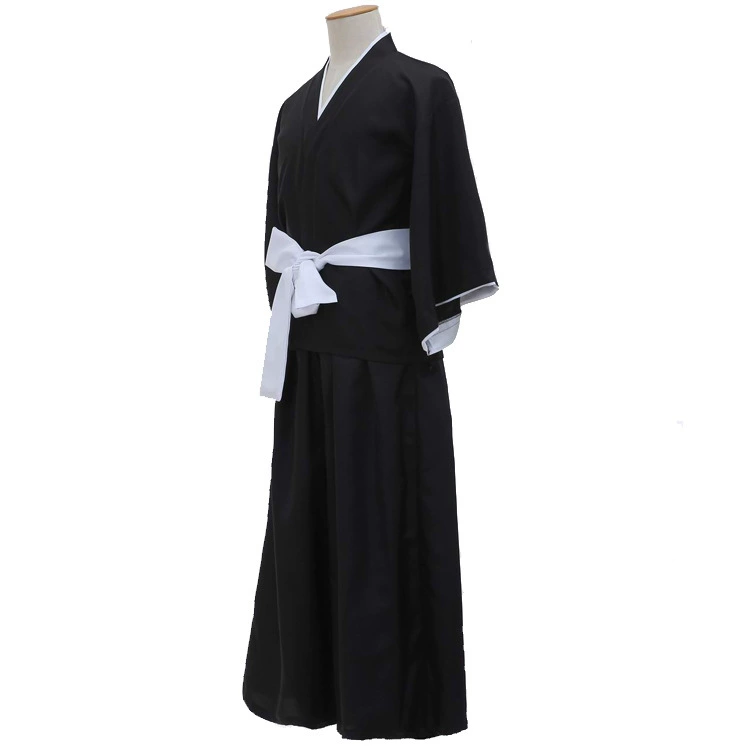 Кимоно для косплея, вдохновленное Рукией из Bleach, женский костюм, черный с белой каймой, комфортная посадка