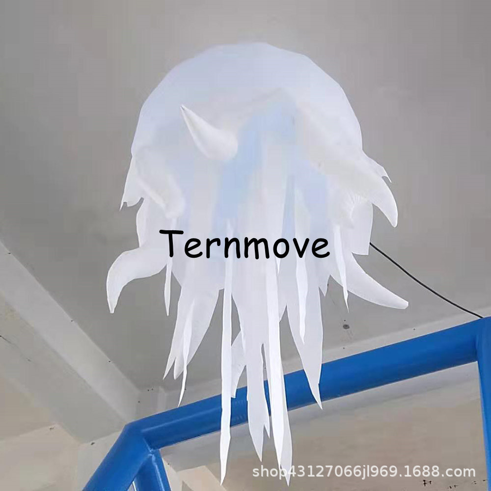 充气水母灯气模LED悬挂升空餐厅海洋馆酒吧会所大堂中庭吊挂美陈