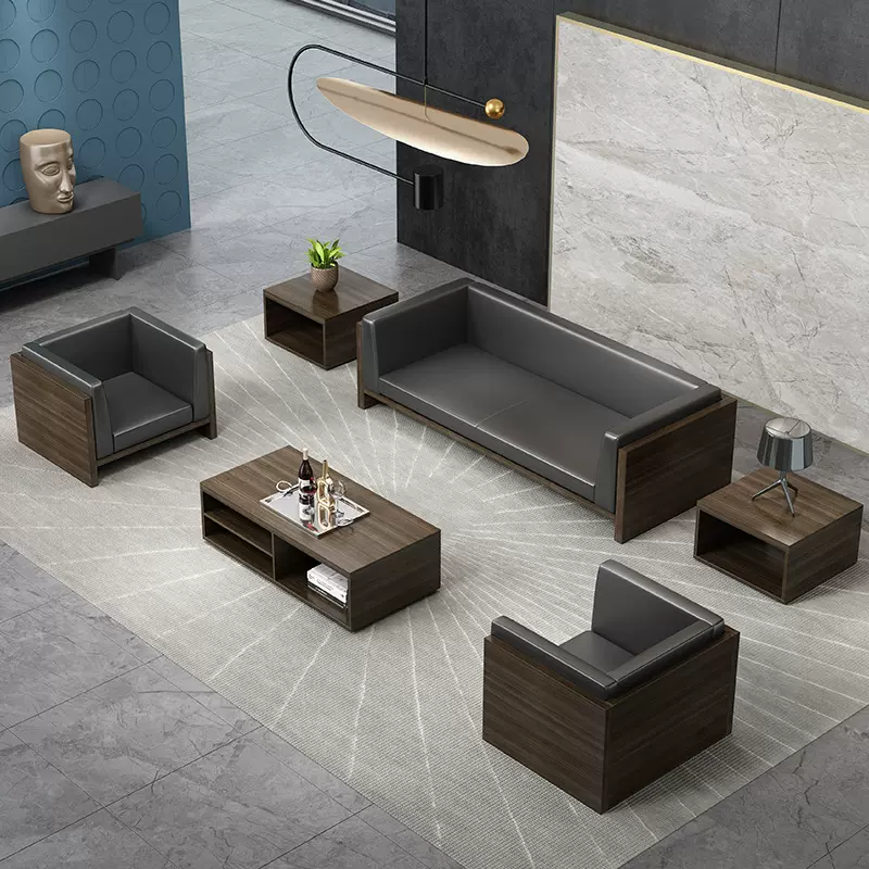 办公室沙发商务接待会客区简约现代三人位洽谈休息区办公舒适办公