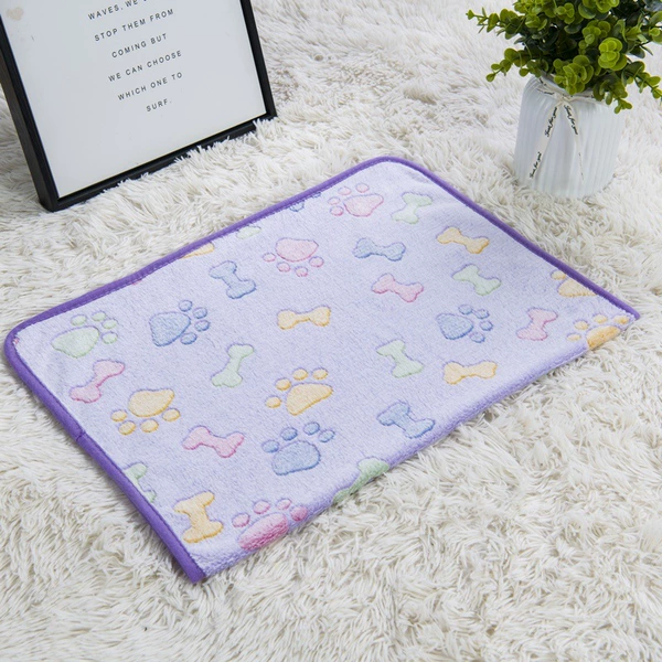 Purple bone dog claw blanket