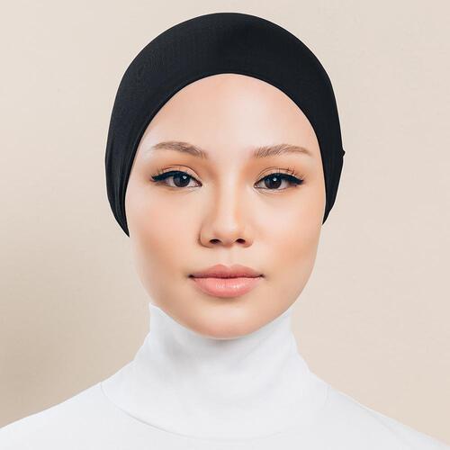 Pure Color Modal Round Bandage Base Hat Head Scarf Top with Arabic Gauze Tube Hat Inner