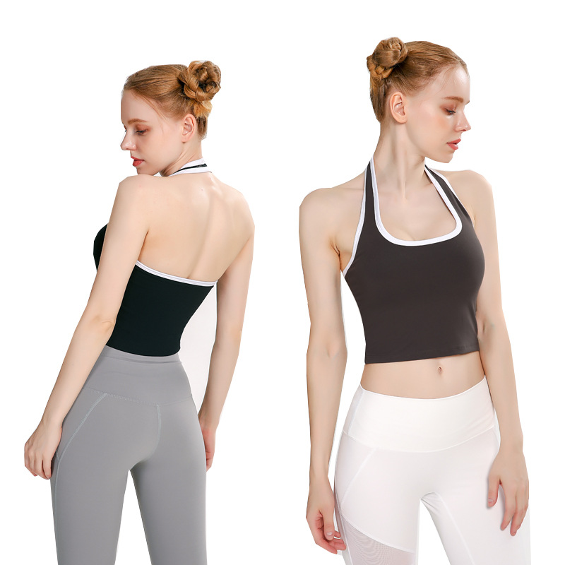 2020 yoga chaleco Halter de las mujeres belleza espalda color a juego con almohadilla de pecho push up deportes fitness Top ropa de entrenamiento de baile