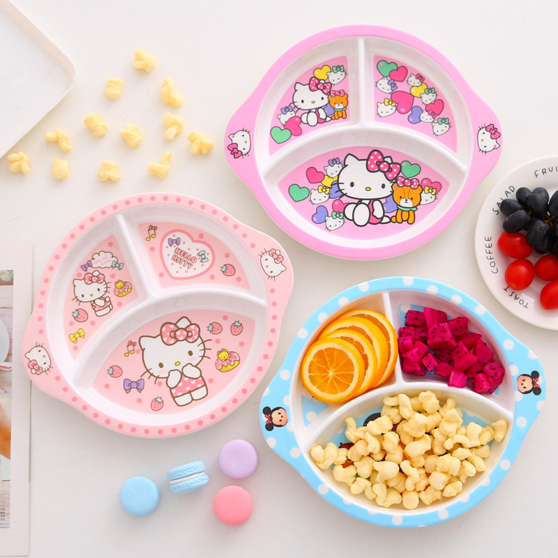Melamine Dinner Plate Divided Children's Tableware Set Cute Cartoon Breakfast Plate Separated Creative Western Plate Steak Plate Melamine Dinner Plate Divided Children's Tableware Set Cute Cartoon Breakfast Plate Separated Creative Western Plate Steak Plate