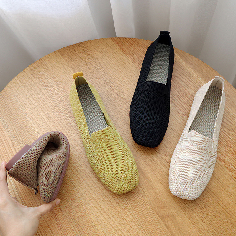 Plus Size Woven Flats for Women 2022 Spring & Fall New Style Fly Woven Flats Square Toe Cloth Shoes Knitted Soft Sole Pregnant Women's Granny Shoes Plus Size Woven Flats for Women 2022 Spring & Fall New Style Fly Woven Flats Square Toe Cloth Shoes Knitted Soft Sole Pregnant Women's Granny Shoes