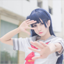 LoveLive!Sunshine!!津岛善子 蓝色长直发cosplay假发 厂家直销