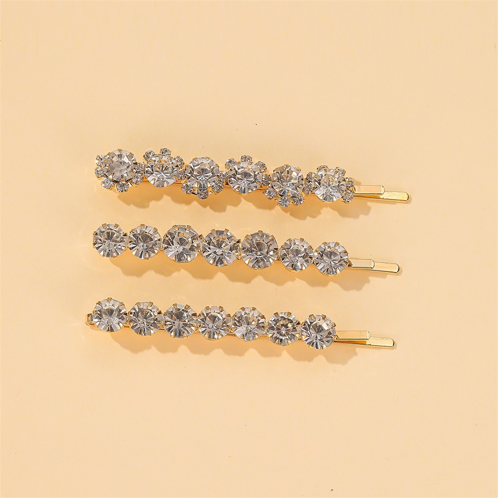 Estilo coreano nuevos accesorios para el cabello dulce rhinestone horquilla flor creativa palabra clip Taobao circón traje horquilla