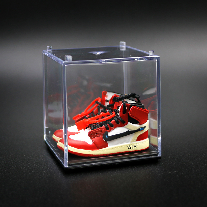 AJ zapatos de baloncesto zapatos de moda mini modelo tridimensional dedo del pie rojo y negro decoración del coche decoración de la torta modelo de zapato hecho a mano