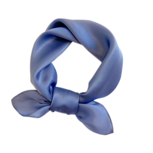 Japanese and Korean sweet early autumn new solid color silk square scarf women's fashion decorative scarf temperament scarf mulberry silk