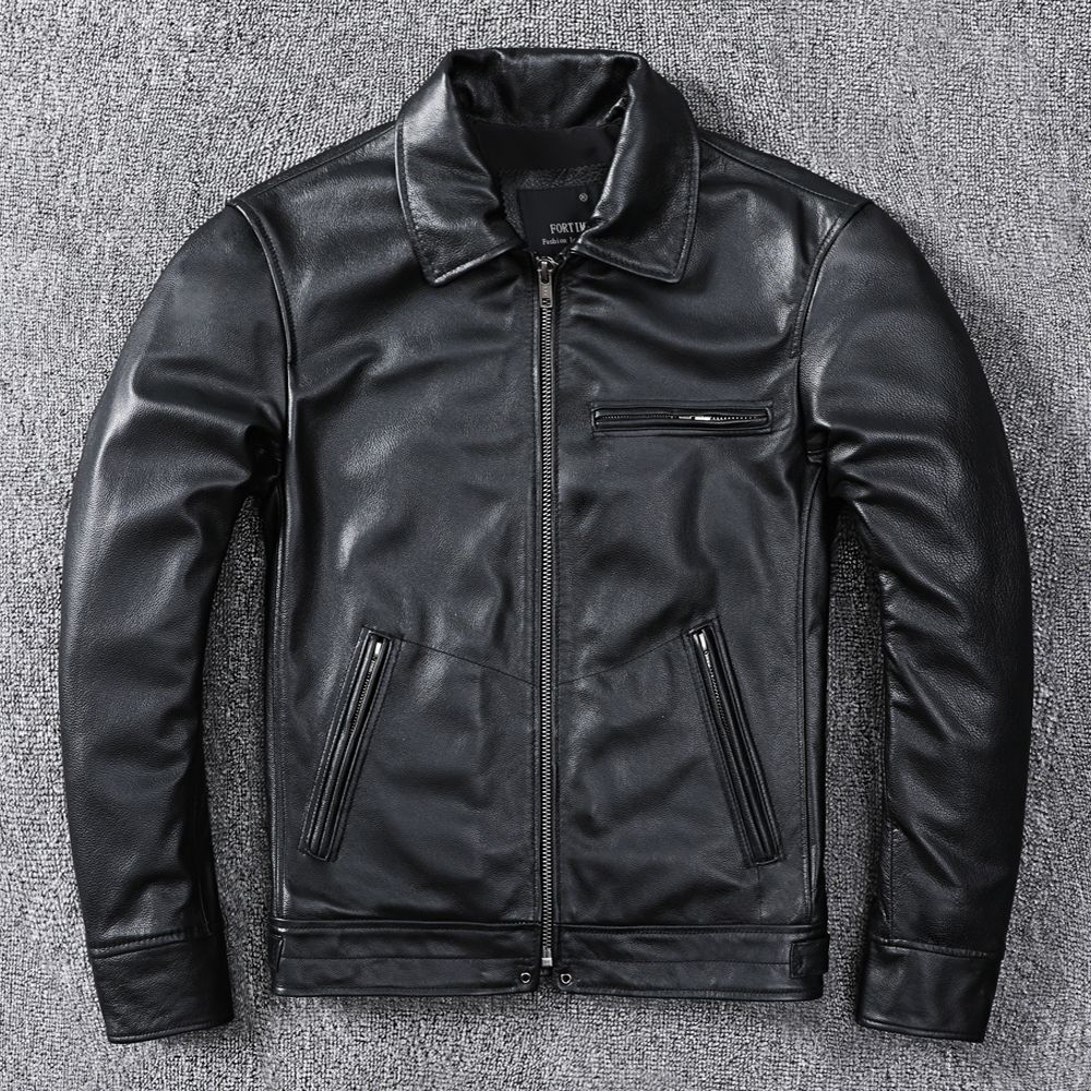 Mulholland Drive Engraved classic The first layer soft Calfskin genuine leather leather clothing man Self cultivation leather jacket leisure time coat