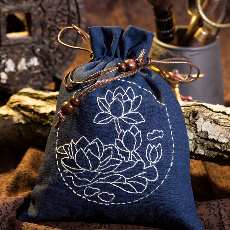 Jinhao bordado hecho a mano material de bricolaje bolsa Cordón portátil Lu bordado cosmético bolsa no Cruz puntada bolsa de almacenamiento