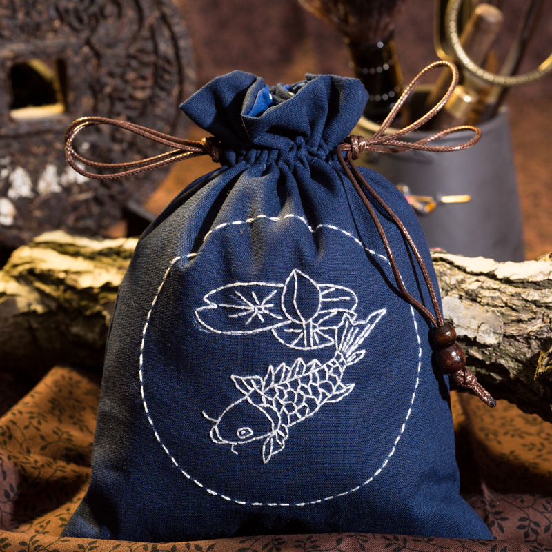 Jinhao bordado hecho a mano material de bricolaje bolsa Cordón portátil Lu bordado cosmético bolsa no Cruz puntada bolsa de almacenamiento