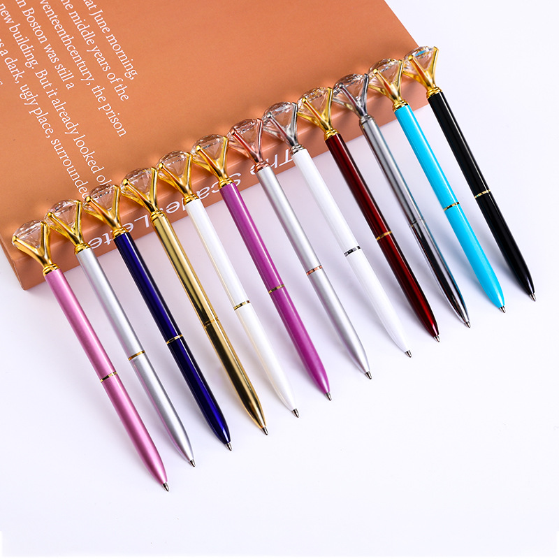Suministro directo de fábrica cristal diamante pluma creativa forma grande diamante publicidad pluma Metal Bolígrafo diamante cristal pluma