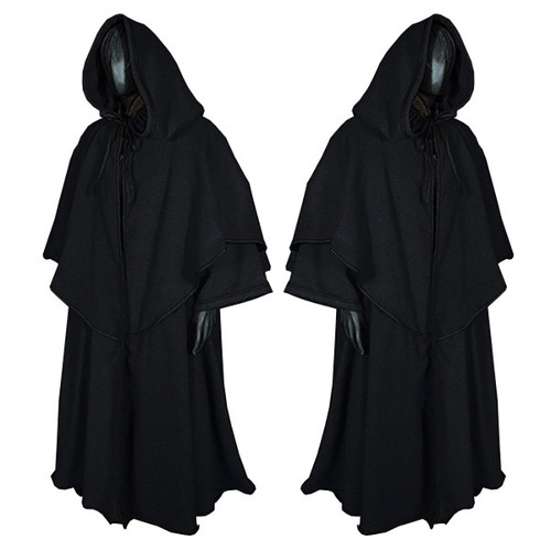 Medieval 5-color cloak hooded robe cloak monk robe cloak long-sleeved wizard wizard cloak cosplay