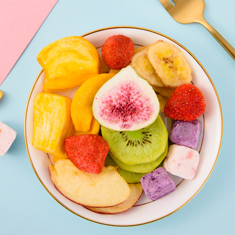 Charming Taste Mixed Fruit Crisps 500g, Blended Fruit Crispy Freeze-dried Fruit Dried Strawberry Crisps Snacks