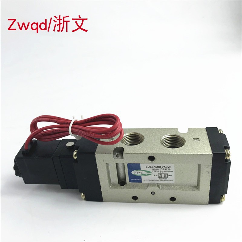 电磁阀DS5120 TPC AC220V DC24V二位五通3分G3/8换向阀