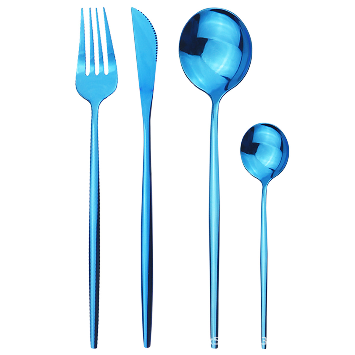 Vajilla de acero inoxidable portugués cuchillo de carne y tenedor portátil ins Hotel Occidental de oro occidental comida cuchillo y tenedor combinación