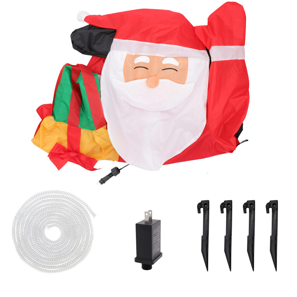 Bolsa de regalo inflable de Santa Claus de 1.5m, decoración navideña luminosa para eventos