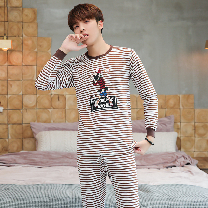 Ropa interior para niños traje medio y grande ropa de otoño para niños pantalones largos traje suéter de algodón para hombres conjunto Ropa de otoño juvenil pantalones largos ropa interior