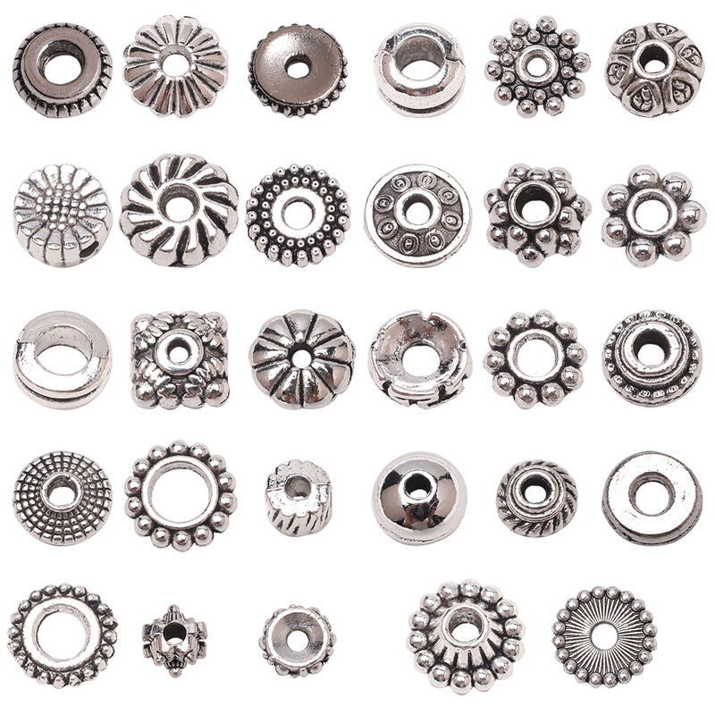 DIY jewelry accessories 6/8mm Xizang silver spacer spacer spacer receptacle pendant beads bracelet accessories spot wholesale DIY jewelry accessories 6/8mm Xizang silver spacer spacer spacer receptacle pendant beads bracelet accessories spot wholesale