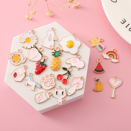 Cartoon Strawberry Pineapple Bracelet Accessory DIY Accessory Parts Korean Style Daisies Earrings Materials Pendant