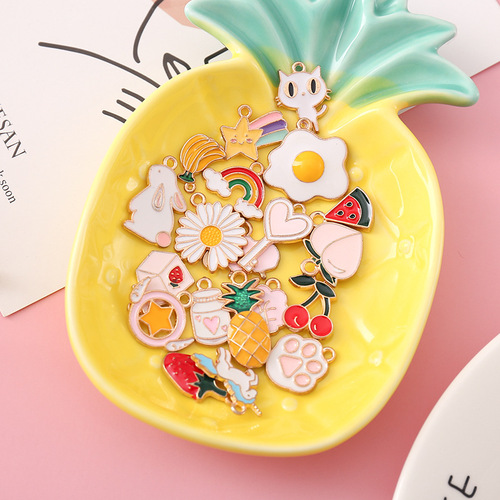Cartoon Strawberry Pineapple Bracelet Accessory DIY Accessory Parts Korean Style Daisies Earrings Materials Pendant