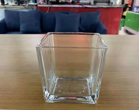 8x8方缸压制玻璃烛台 水培瓶批发高档机制玻璃烛台烛台杯方形烛台