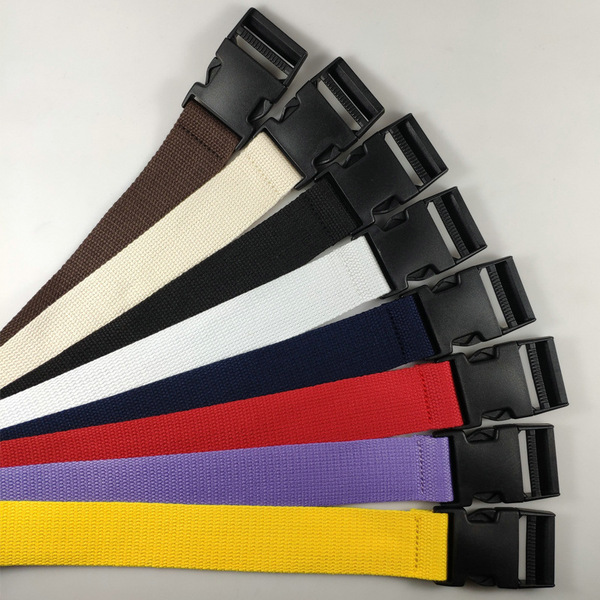 Plastic solid color travel belt with clasp for students