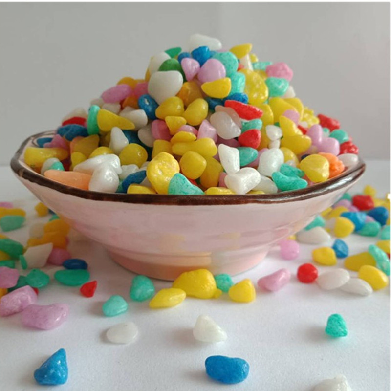 彩石子多肉铺面鹅卵石儿童玩沙鱼缸造景彩石 五彩石彩色小石头