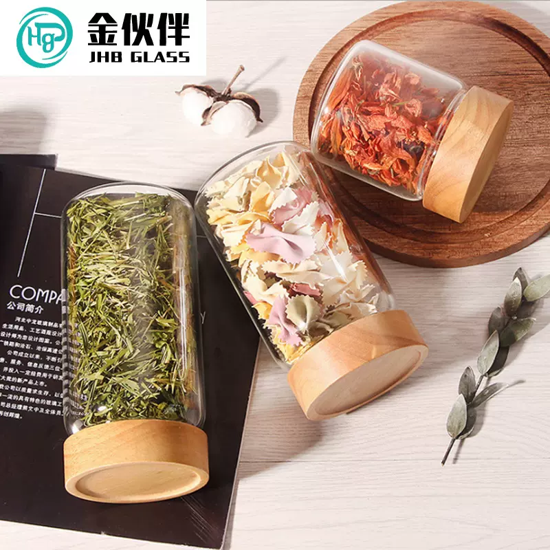 现货螺口玻璃密封罐厨房收纳防潮储物罐礼盒茶叶罐发酵密封玻璃罐