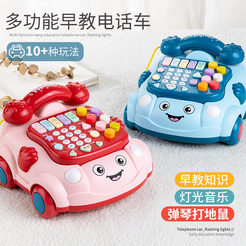 Early education telephone children's toy 0-1-3 years old one to two baby educational music telephone boy retro telephone