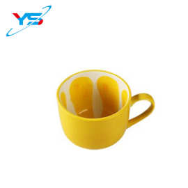 北欧创意陶瓷杯手工彩绘水果系列柠檬西瓜橘子陶瓷白云土马克杯子