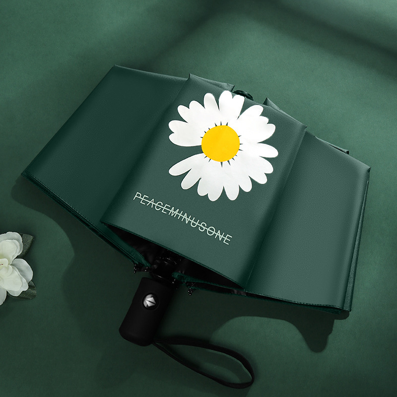 A large number of wholesale folding full-automatic umbrellas men and women thickened strong sunscreen sunshade rain umbrella custom advertising